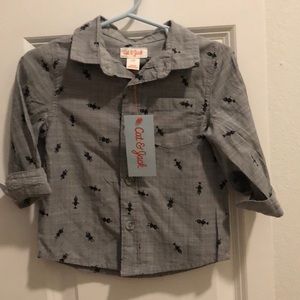 Baby boy robot button up shirt